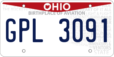 OH license plate GPL3091