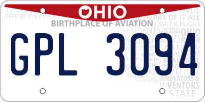 OH license plate GPL3094