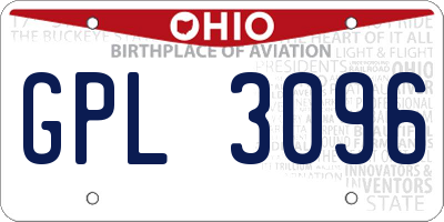 OH license plate GPL3096