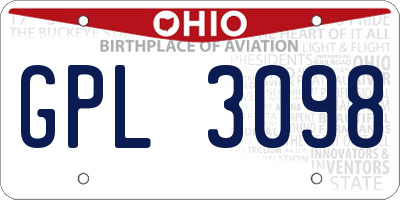 OH license plate GPL3098