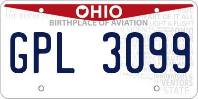 OH license plate GPL3099