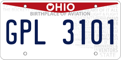 OH license plate GPL3101