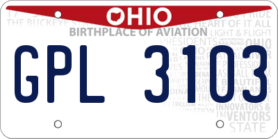 OH license plate GPL3103