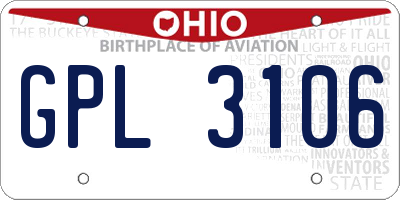 OH license plate GPL3106