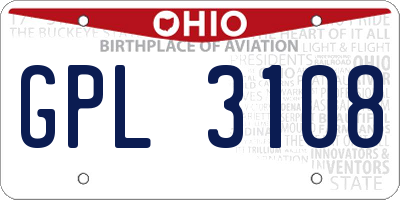 OH license plate GPL3108
