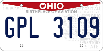 OH license plate GPL3109