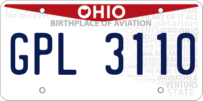 OH license plate GPL3110