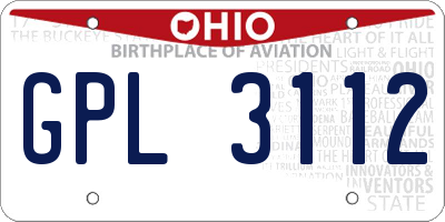 OH license plate GPL3112