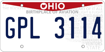 OH license plate GPL3114