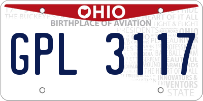 OH license plate GPL3117