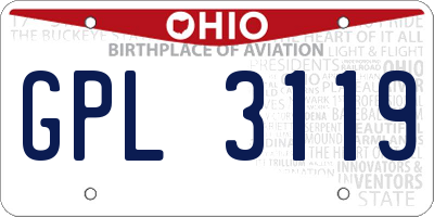 OH license plate GPL3119