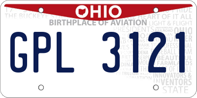 OH license plate GPL3121