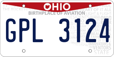 OH license plate GPL3124