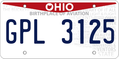 OH license plate GPL3125