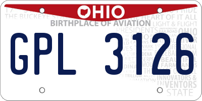 OH license plate GPL3126