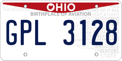 OH license plate GPL3128