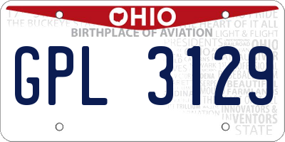 OH license plate GPL3129