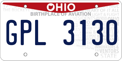 OH license plate GPL3130