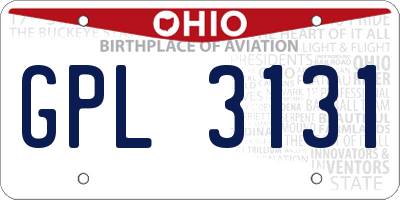 OH license plate GPL3131