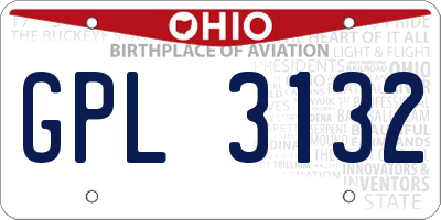 OH license plate GPL3132