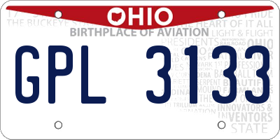 OH license plate GPL3133