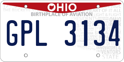 OH license plate GPL3134