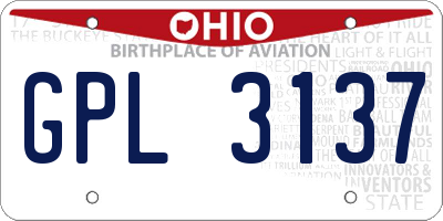 OH license plate GPL3137