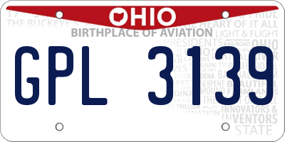 OH license plate GPL3139