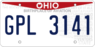 OH license plate GPL3141