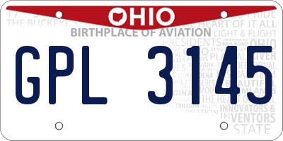 OH license plate GPL3145