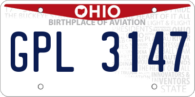 OH license plate GPL3147
