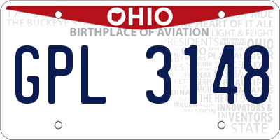 OH license plate GPL3148