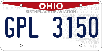 OH license plate GPL3150