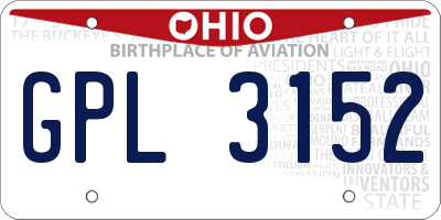 OH license plate GPL3152