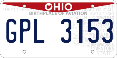 OH license plate GPL3153