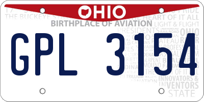 OH license plate GPL3154