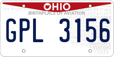 OH license plate GPL3156