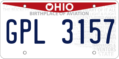 OH license plate GPL3157