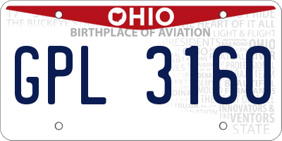 OH license plate GPL3160