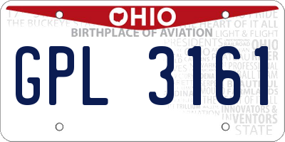 OH license plate GPL3161