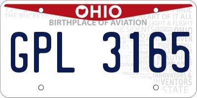 OH license plate GPL3165