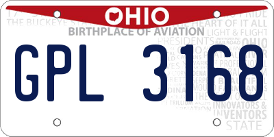 OH license plate GPL3168