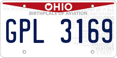 OH license plate GPL3169