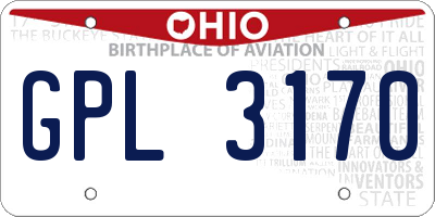OH license plate GPL3170