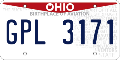 OH license plate GPL3171