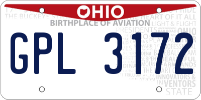OH license plate GPL3172