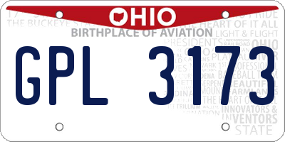 OH license plate GPL3173