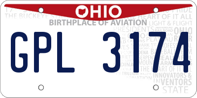 OH license plate GPL3174