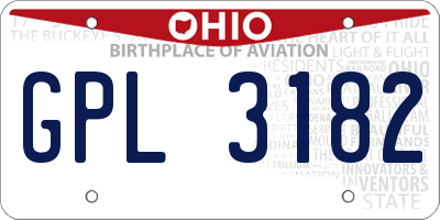 OH license plate GPL3182