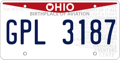 OH license plate GPL3187